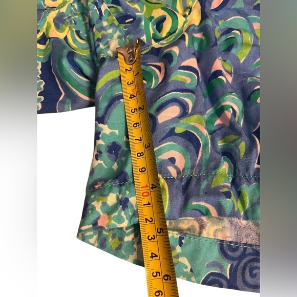 Lilly Pulitzer Womens The Callahan Short Lillys Lagoon Blue Green Pattern Sz 10 - Picture 7 of 8